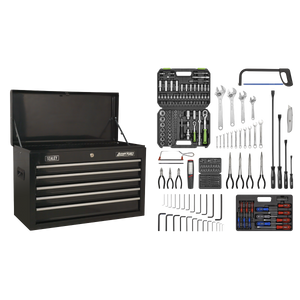 Topchest 5 Drawer with Ball-Bearing Slides - Black & 272pc Tool Kit - AP225BCOMBO - Farming Parts