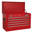 Topchest 5 Drawer with Ball-Bearing Slides - Red - AP225 - Farming Parts