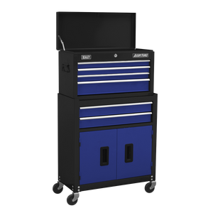 Topchest & Rollcab Combination 6 Drawer with Ball-Bearing Slides - Blue - AP22B - Farming Parts