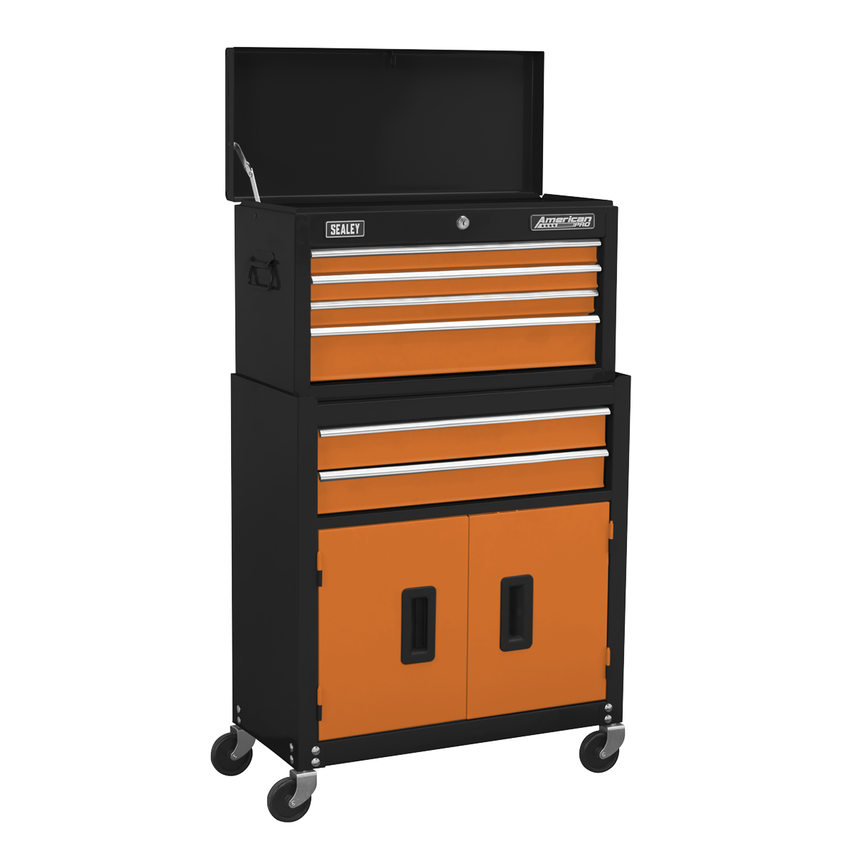 Topchest & Rollcab Combination 6 Drawer with Ball-Bearing Slides - Orange - AP22O - Farming Parts