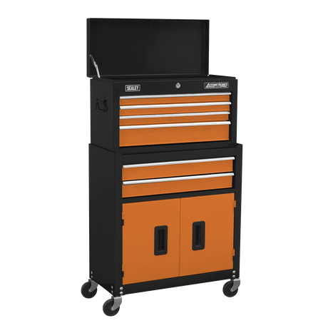 Topchest & Rollcab Combination 6 Drawer with Ball-Bearing Slides - Orange - AP22O - Farming Parts