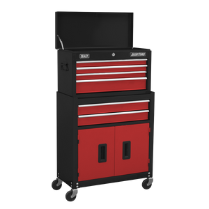 Topchest & Rollcab Combination 6 Drawer with Ball-Bearing Slides - Red - AP22R - Farming Parts
