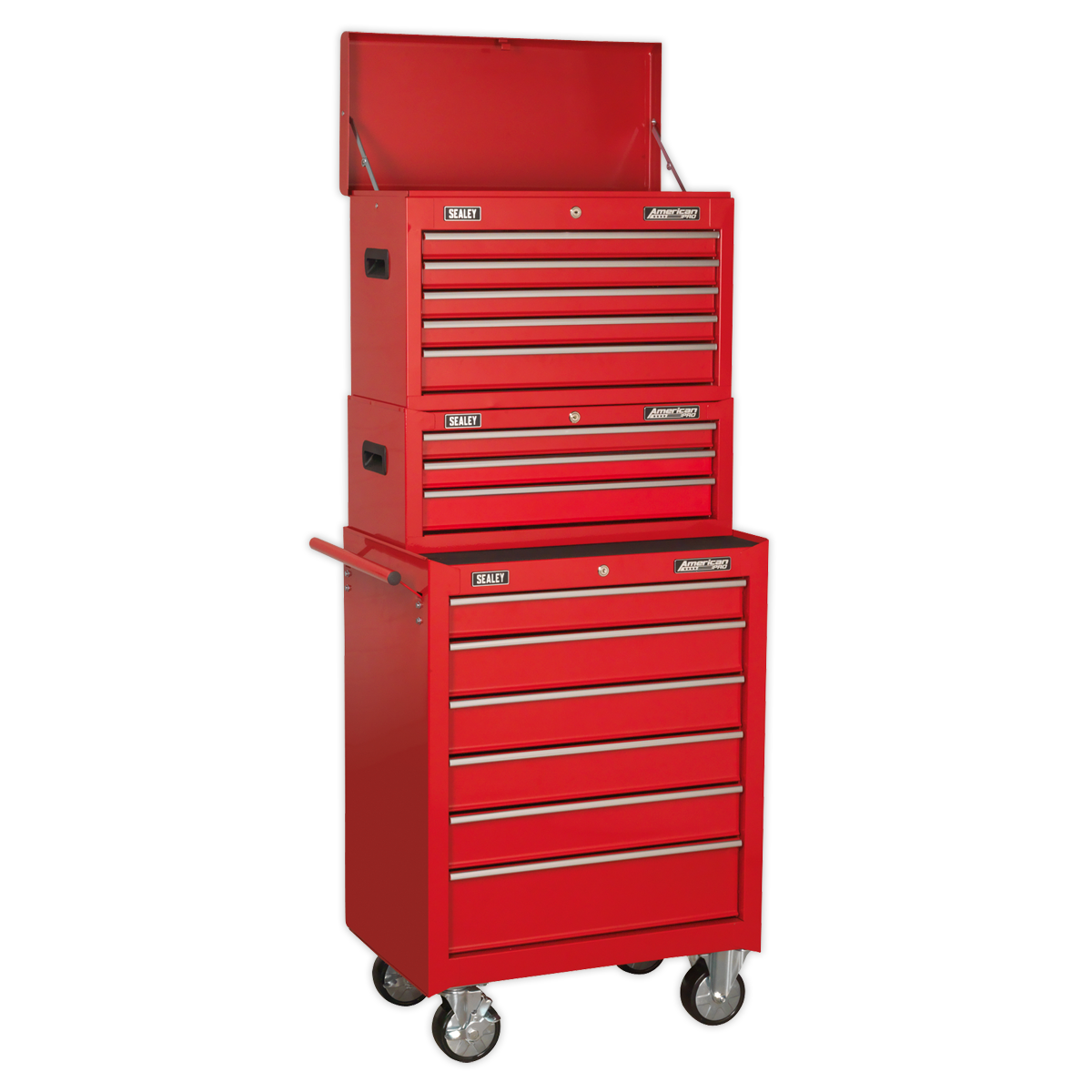 Topchest, Mid-Box & Rollcab 14 Drawer Stack - Red - AP22STACK - Farming Parts