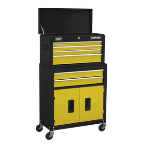 Topchest & Rollcab Combination 6 Drawer with Ball-Bearing Slides -Yellow - AP22Y - Farming Parts