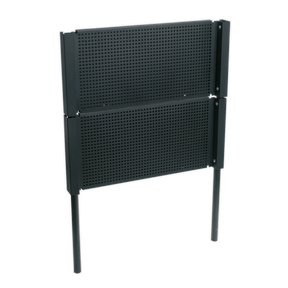 A Sealey PerfoTool Storage Panel for AP24 Series Rollcabs (AP24ACC1), displayed in a folded position against a white background, reminiscent of the durable design seen in metal folding chairs with perforated backrests and seats.