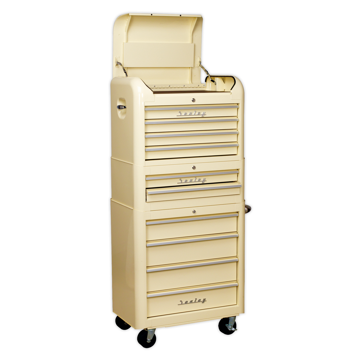 Retro Style Topchest, Mid-Box & Rollcab Combination 10 Drawer Cream - AP28COMBO2 - Farming Parts