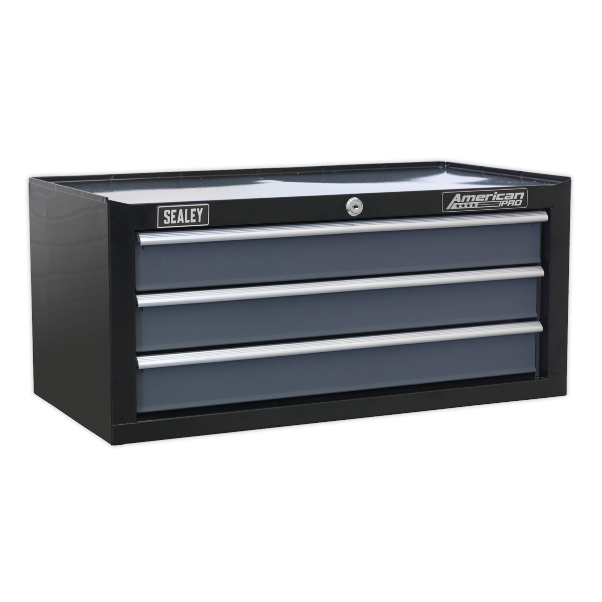 Mid-Box 3 Drawer with Ball-Bearing Slides - Black/Grey - AP3503TB - Farming Parts