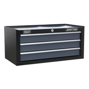 Mid-Box 3 Drawer with Ball-Bearing Slides - Black/Grey - AP3503TB - Farming Parts