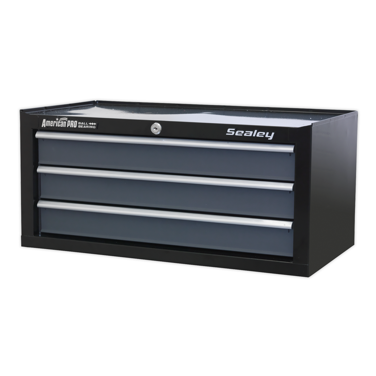 Mid-Box 3 Drawer with Ball-Bearing Slides - Black/Grey - AP3503TB - Farming Parts