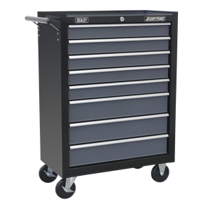 Rollcab 8 Drawer with Ball-Bearing Slides - Black/Grey - AP3508TB - Farming Parts