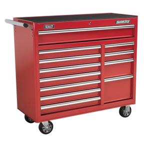 Rollcab 12 Drawer with Ball-Bearing Slides Heavy-Duty - Red - AP41120 - Farming Parts