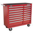 Rollcab 16 Drawer with Ball-Bearing Slides Heavy-Duty - Red - AP41169 - Farming Parts