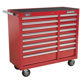 Rollcab 16 Drawer with Ball-Bearing Slides Heavy-Duty - Red - AP41169 - Farming Parts