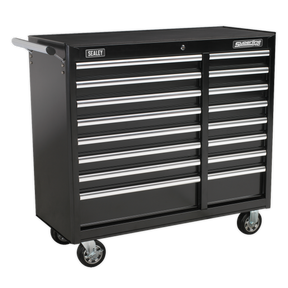 Rollcab 16 Drawer with Ball-Bearing Slides Heavy-Duty - Black - AP41169B - Farming Parts
