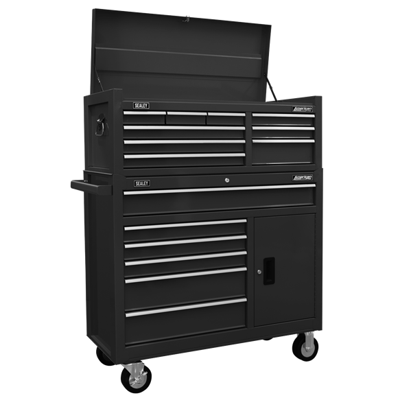 Sealey | American PRO® Topchest & Rollcab Combination 15 Drawer - Black - AP41STACKB