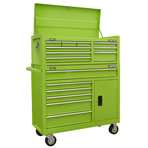 Sealey | American PRO® Topchest & Rollcab Combination 15 Drawer - Green - AP41STACKHV