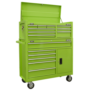 Sealey | American PRO® Topchest & Rollcab Combination 15 Drawer - Green - AP41STACKHV