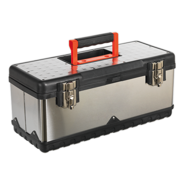 Stainless Steel Toolbox 505mm with Tote Tray - AP505S - Farming Parts