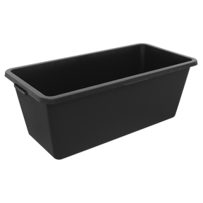 The Sealey Storage Container 60L - AP5060 is a robust storage solution, featuring sturdy handles on both sides and offering a generous 60L capacity for various needs.