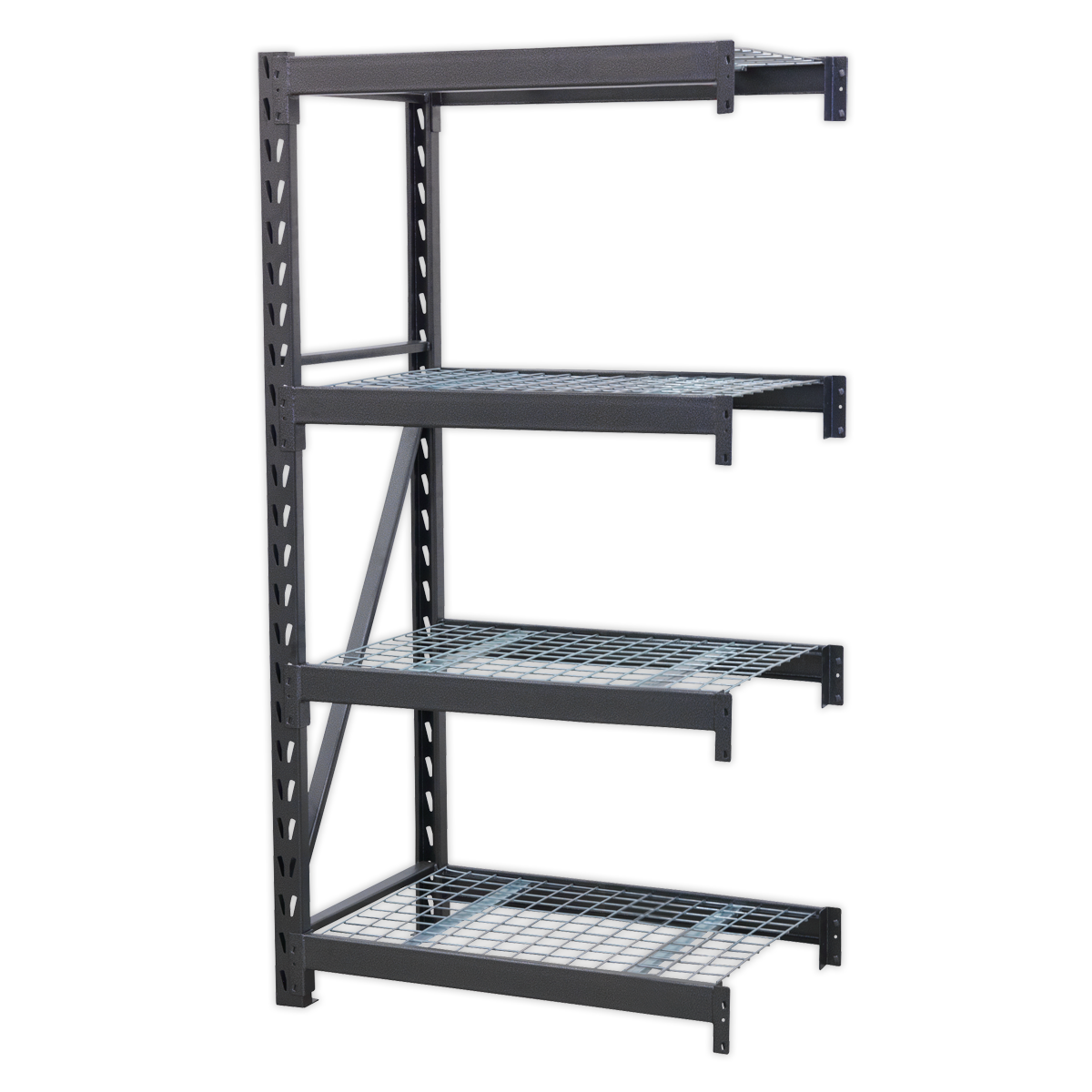 Heavy-Duty Racking Extension Pack with 4 Mesh Shelves 640kg Capacity Per Level - AP6372E - Farming Parts