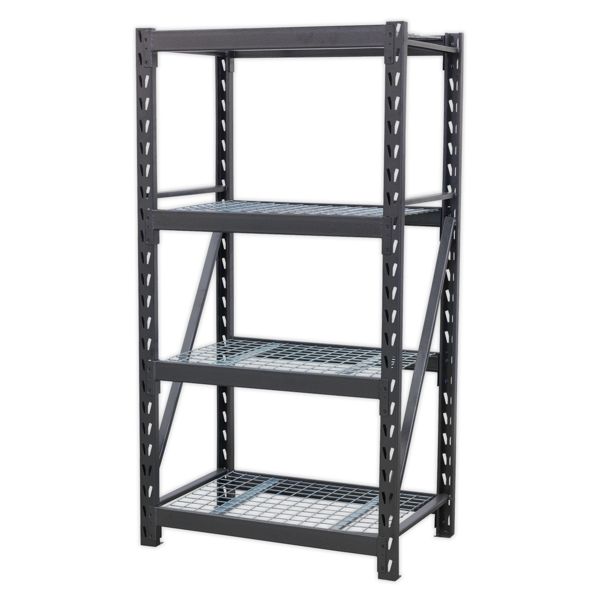 Heavy-Duty Racking Unit with 4 Mesh Shelves 640kg Capacity Per Level 978mm - AP6372 - Farming Parts