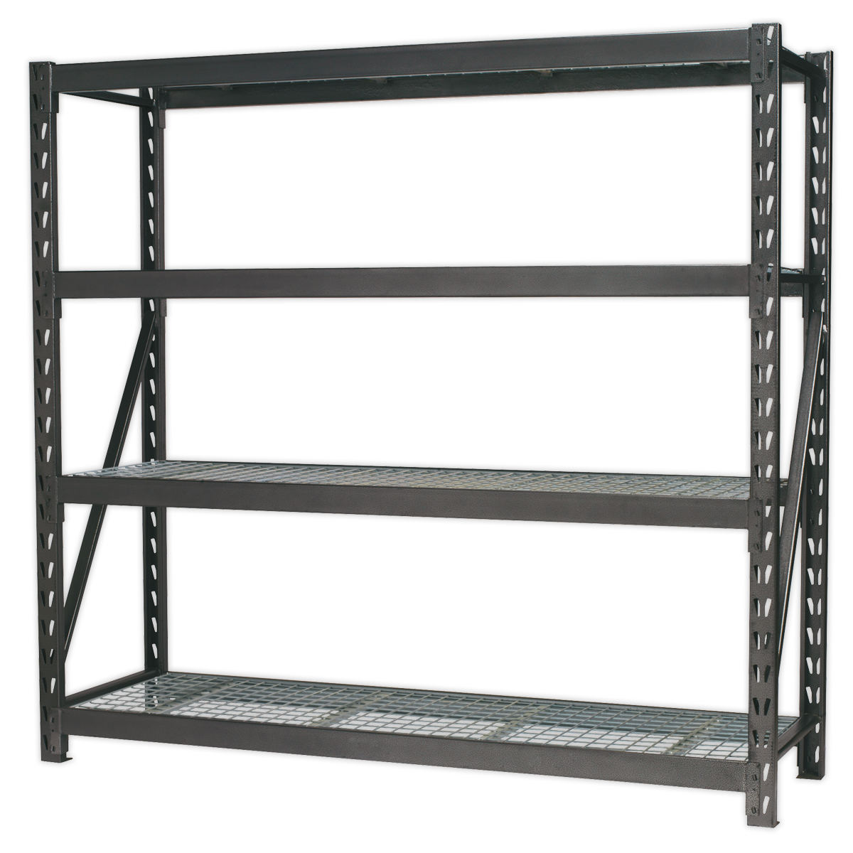 Heavy-Duty Racking Unit with 4 Mesh Shelves 640kg Capacity Per Level 1956mm - AP6572 - Farming Parts