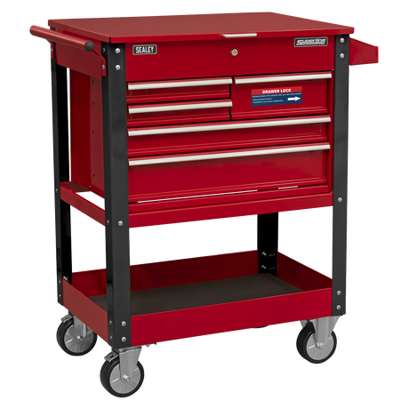 Heavy-Duty Mobile Tool & Parts Trolley with 5 Drawers & Lockable Top - AP890M - Farming Parts