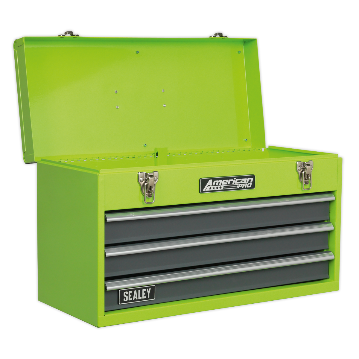 Tool Chest 3 Drawer Portable with Ball-Bearing Slides - Green/Grey - AP9243BBHV - Farming Parts