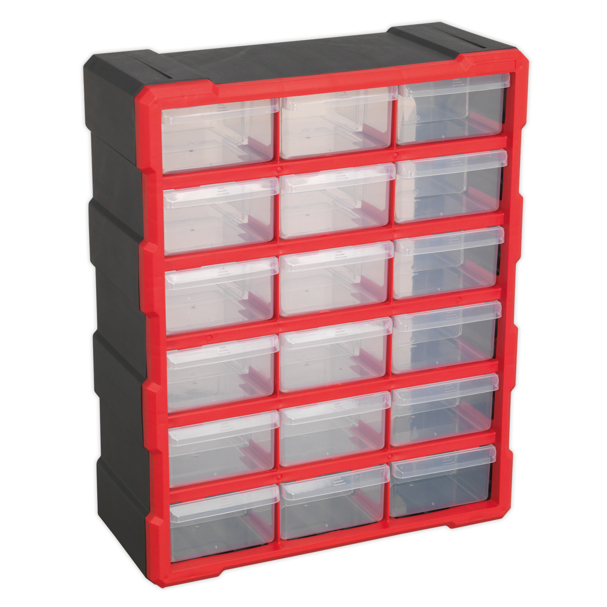 Cabinet Box 18 Drawer - Red/Black - APDC18R - Farming Parts