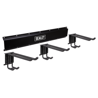 Sealey | Wall Mounting 3 Dual Hook Storage Rail - APHKIT10