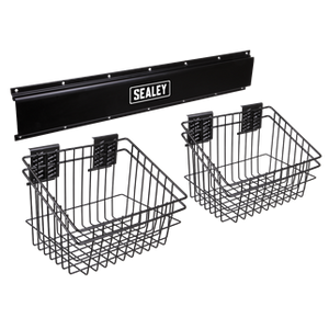 Sealey | Wall Mounting 2 Basket Storage Rail - APHKIT6