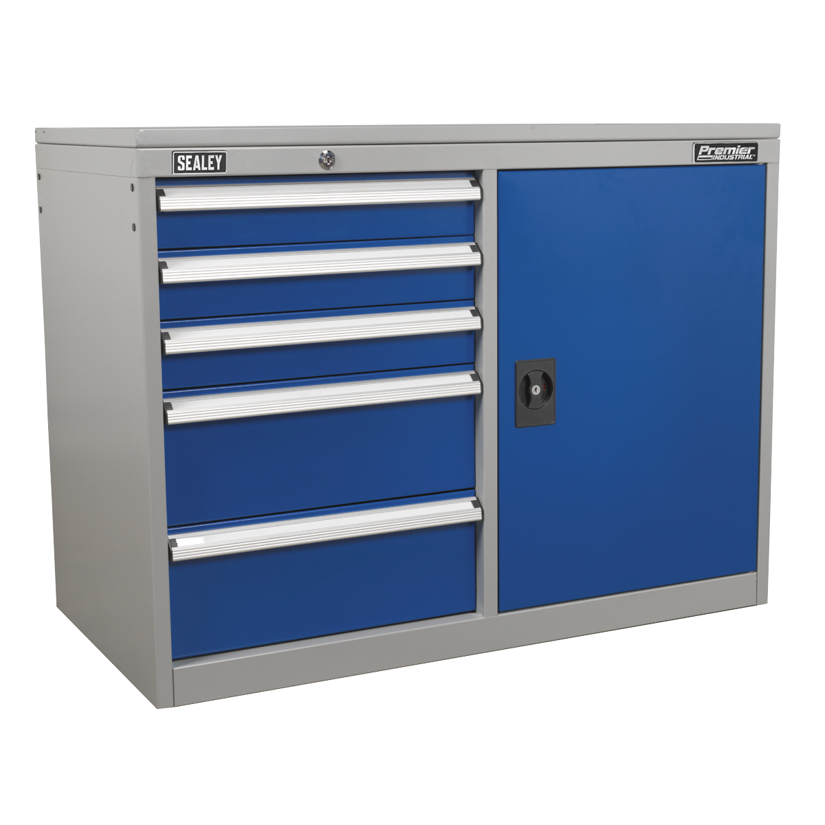 Industrial Cabinet/Workstation 5 Drawer & 1 Shelf Locker - API1103B - Farming Parts
