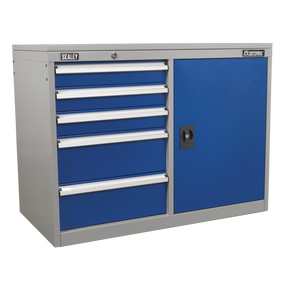 Industrial Cabinet/Workstation 5 Drawer & 1 Shelf Locker - API1103B - Farming Parts