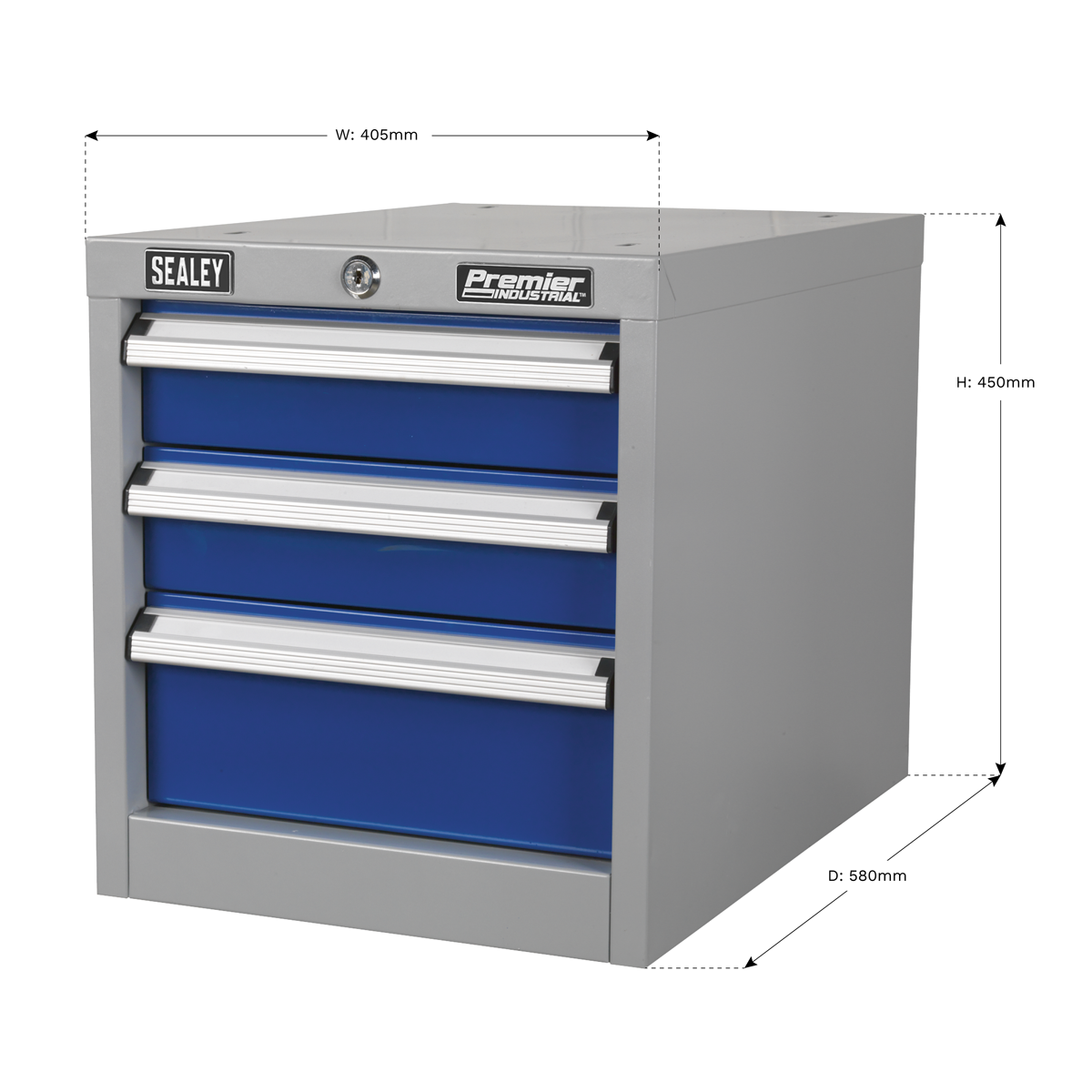 Industrial Triple Drawer Unit for API Series Workbenches - API16 - Farming Parts