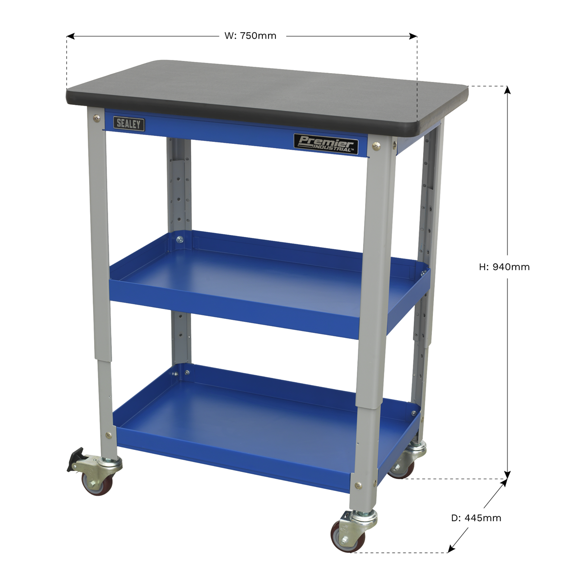 Industrial 3-Level Workshop Trolley - API2103 - Farming Parts