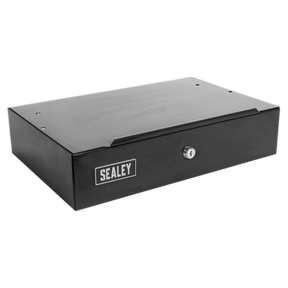 The Sealey Side Cabinet for Long Handle Tools - Black - APLHTB features a rectangular design with a central key lock on the front, providing secure storage.