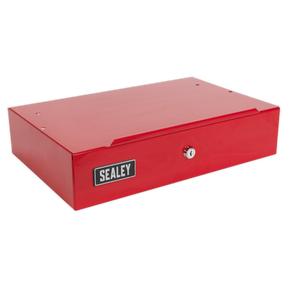 Red Sealey Side Cabinet for Long Handle Tools (APLHT) with a lock on the front, offering a secure lockable storage unit for your tools.