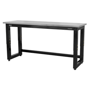 Steel Adjustable Workbench with Stainless Steel Worktop 1830mm - Heavy-Duty - APMS23 - Farming Parts
