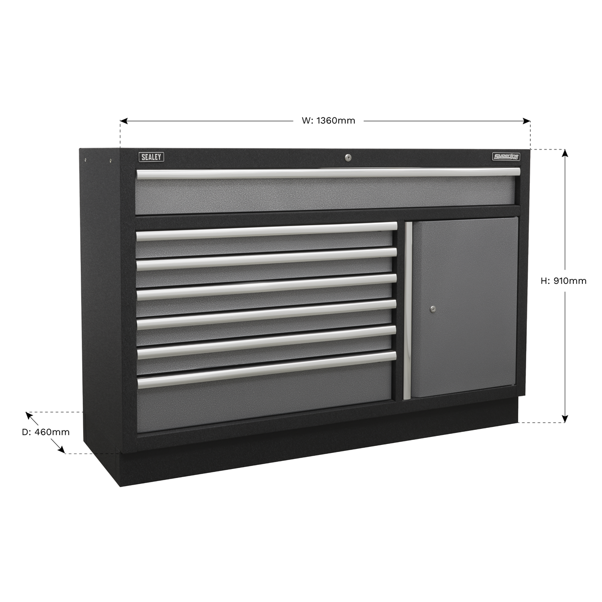 Modular 7 Drawer Floor Cabinet 1360mm - APMS64 - Farming Parts