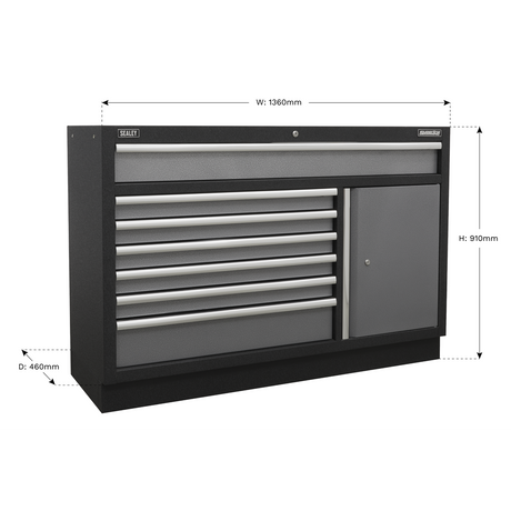 Modular 7 Drawer Floor Cabinet 1360mm - APMS64 - Farming Parts
