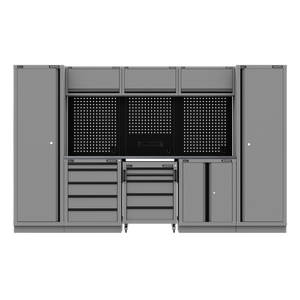 Superline PRO® Black Edition Storage System with Stainless Worktop 3.24m - SE-APMSBESTACK01SS