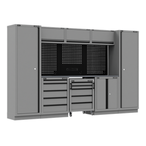 Superline PRO® Black Edition Storage System with Stainless Worktop 3.24m - SE-APMSBESTACK01SS