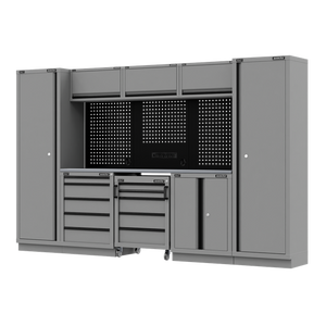Superline PRO® Black Edition Storage System with Stainless Worktop 3.24m - SE-APMSBESTACK01SS