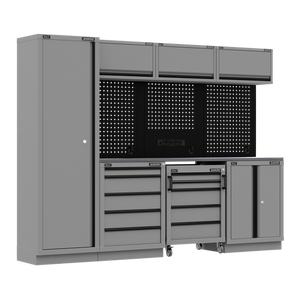 Superline PRO® Black Edition Storage System with Stainless Worktop 2.64m - SE-APMSBESTACK02SS