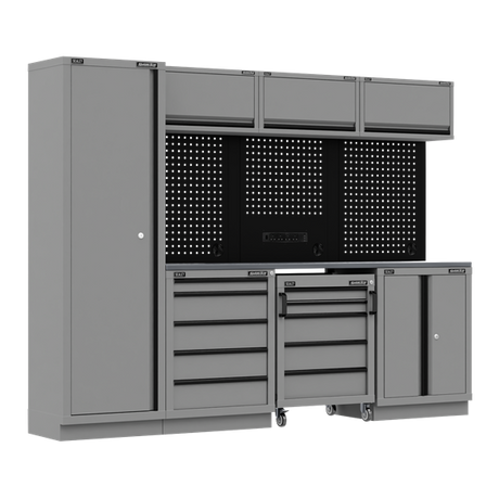 Superline PRO® Black Edition Storage System with Stainless Worktop 2.64m - SE-APMSBESTACK02SS