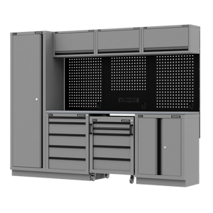 Superline PRO® Black Edition Storage System with Stainless Worktop 2.64m - SE-APMSBESTACK02SS