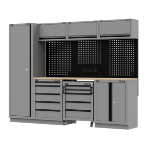Superline PRO® Black Edition Storage System with Rubber Wood Worktop 2.64m - SE-APMSBESTACK02W