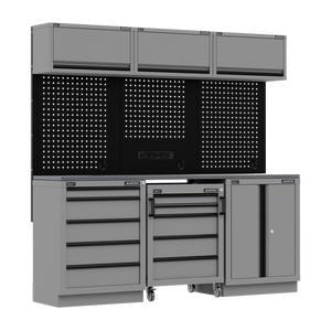 Superline PRO® Black Edition Storage System with Stainless Worktop 2.04m - SE-APMSBESTACK03SS