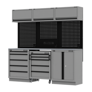 Superline PRO® Black Edition Storage System with Stainless Worktop 2.04m - SE-APMSBESTACK03SS