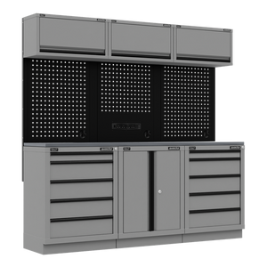 Superline PRO® Black Edition Storage System with Stainless Worktop 2.04m - SE-APMSBESTACK04SS